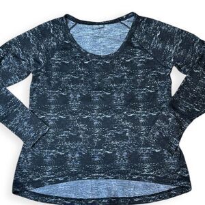 ATHLETA Women’s Dark Gray Long Sleeve No Sweatin’ It Sharkbite Sweatshirt Size L